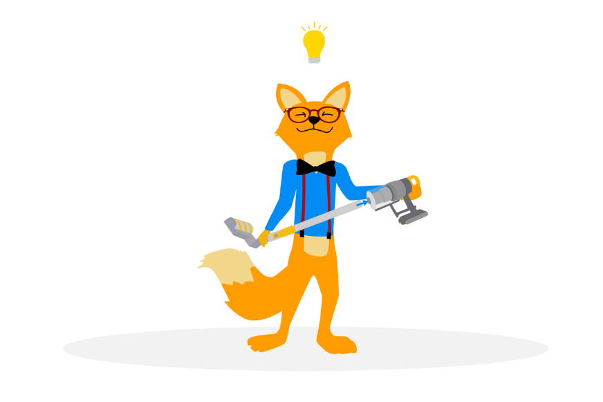 Лиса легко справляется с аккумуляторным пылесосом